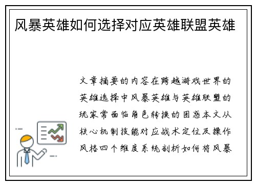 风暴英雄如何选择对应英雄联盟英雄